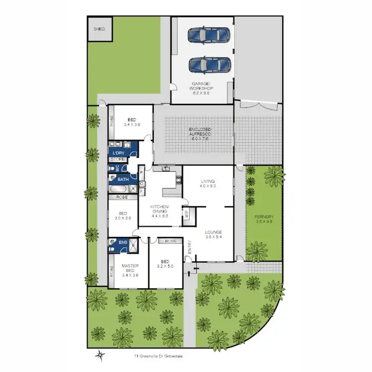 Floorplan of Homely house listing, 71 Greenville Drive, Grovedale VIC 3216