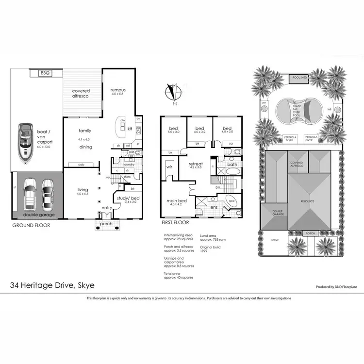 Floorplan of Homely house listing, 34 Heritage Drive, Skye VIC 3977