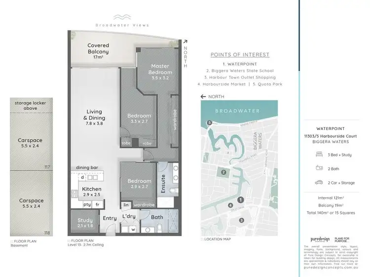 Floorplan of Homely unit listing, 11303/5 Harbourside Court, Biggera Waters QLD 4216