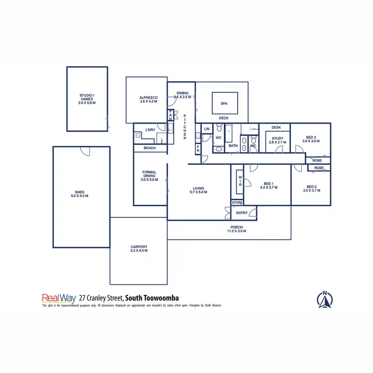 Floorplan of Homely house listing, 27 Cranley Street, South Toowoomba QLD 4350