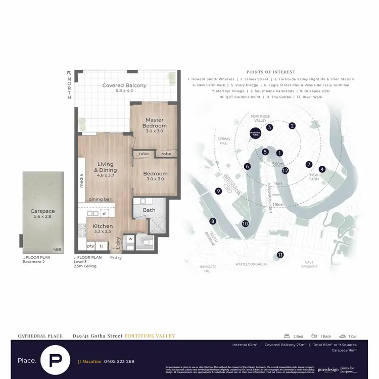 Floorplan of Homely unit listing, D49/41 Gotha Street, Fortitude Valley QLD 4006