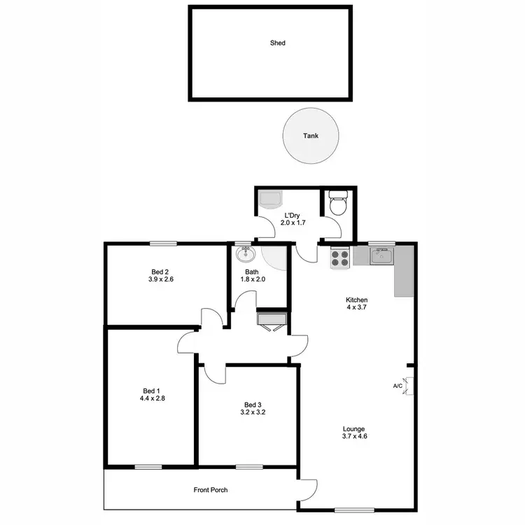 Floorplan of Homely house listing, 1 Dickens Street, Port Lincoln SA 5606