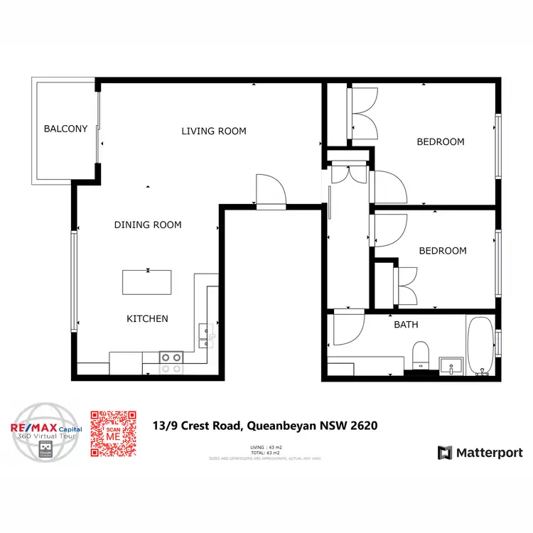 Floorplan of Homely unit listing, 13/9 Crest Road, Queanbeyan NSW 2620