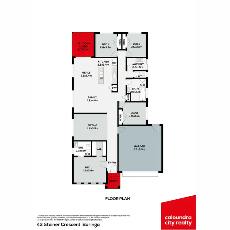 Floorplan of Homely other listing, 43 Steiner Crescent, Baringa QLD 4551