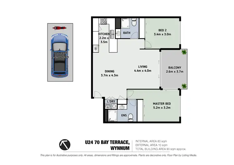 Floorplan of Homely apartment listing, 24/70 Bay Terrace, Wynnum QLD 4178