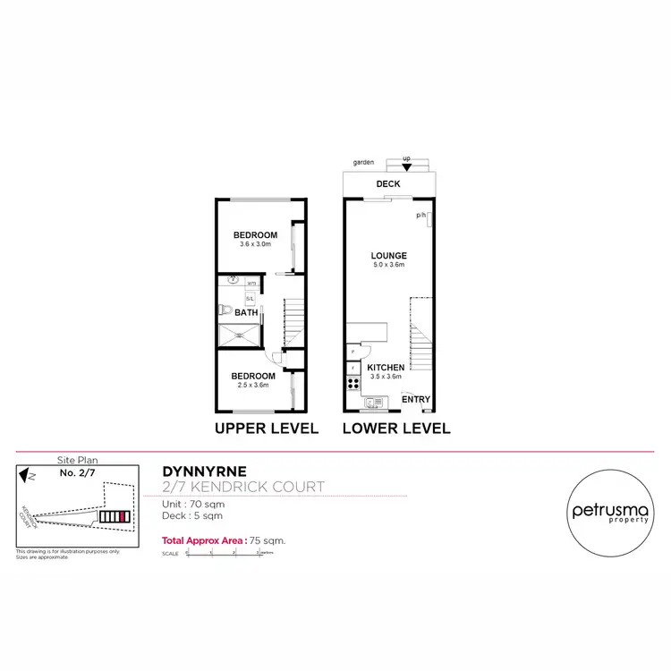 Floorplan of Homely villa listing, 2/7 Kendrick Court, Dynnyrne TAS 7005