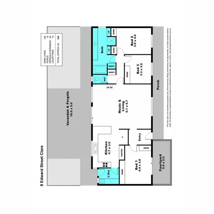 Floorplan of Homely house listing, 5 Jessie Street, Clare SA 5453
