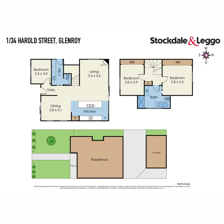 Floorplan of Homely townhouse listing, 1/34 Harold Street, Glenroy VIC 3046