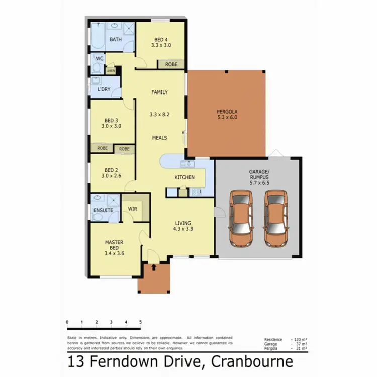 Floorplan of Homely house listing, 13 Ferndown Drive, Cranbourne VIC 3977