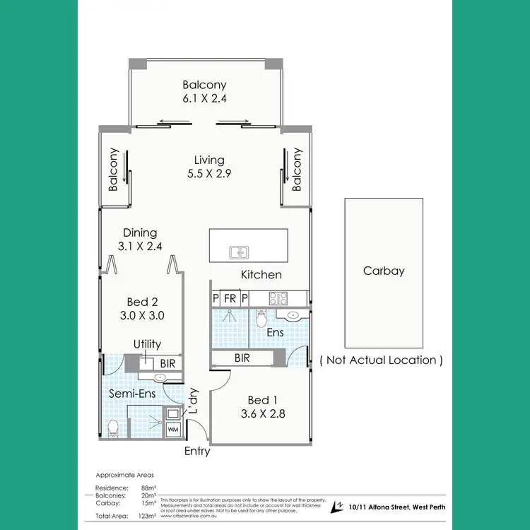 Floorplan of Homely apartment listing, 10/11 Altona Street, West Perth WA 6005