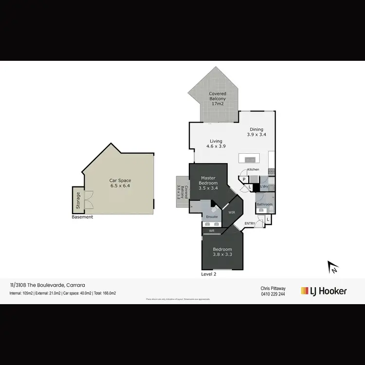 Floorplan of Homely unit listing, 11/3108 The Boulevarde, Carrara QLD 4211