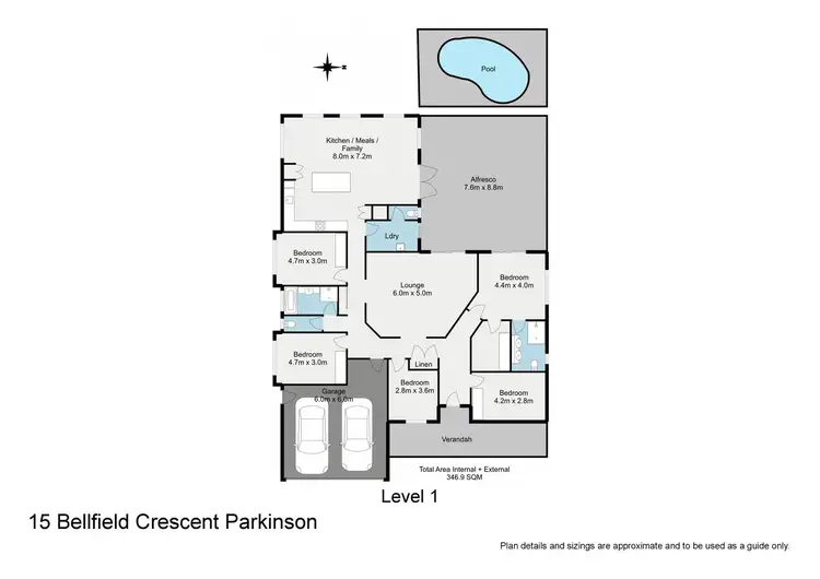 Floorplan of Homely house listing, 15 Bellfield Crescent, Parkinson QLD 4115