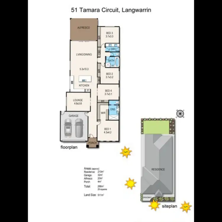 Floorplan of Homely house listing, 51 Tamara Circuit, Langwarrin VIC 3910