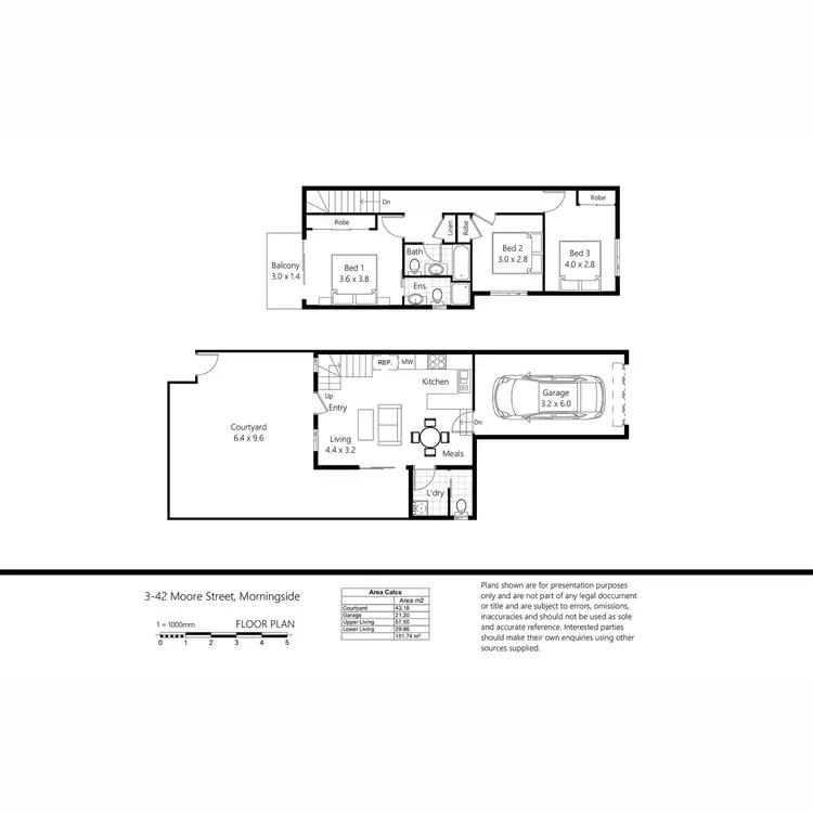 Floorplan of Homely townhouse listing, 3/42 Moore Street, Morningside QLD 4170