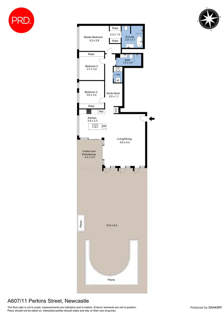 Floorplan of Homely apartment listing, A607/11 Perkins Street, Newcastle NSW 2300