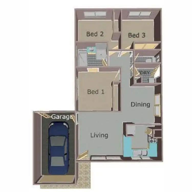 Floorplan of Homely semi-detached listing, 2/3 Mooney Close, Goodna QLD 4300