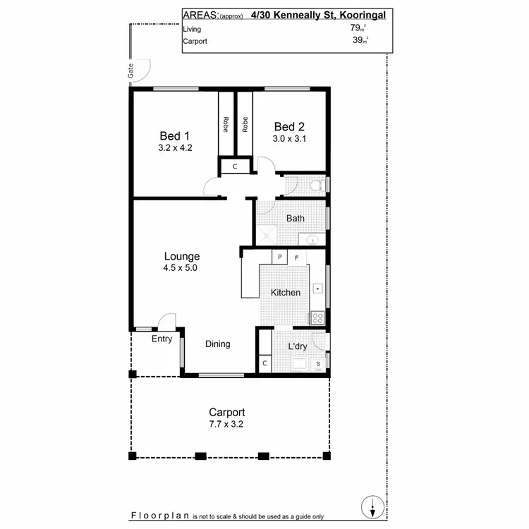 Floorplan of Homely unit listing, 4/30 Kenneally Street, Kooringal NSW 2650