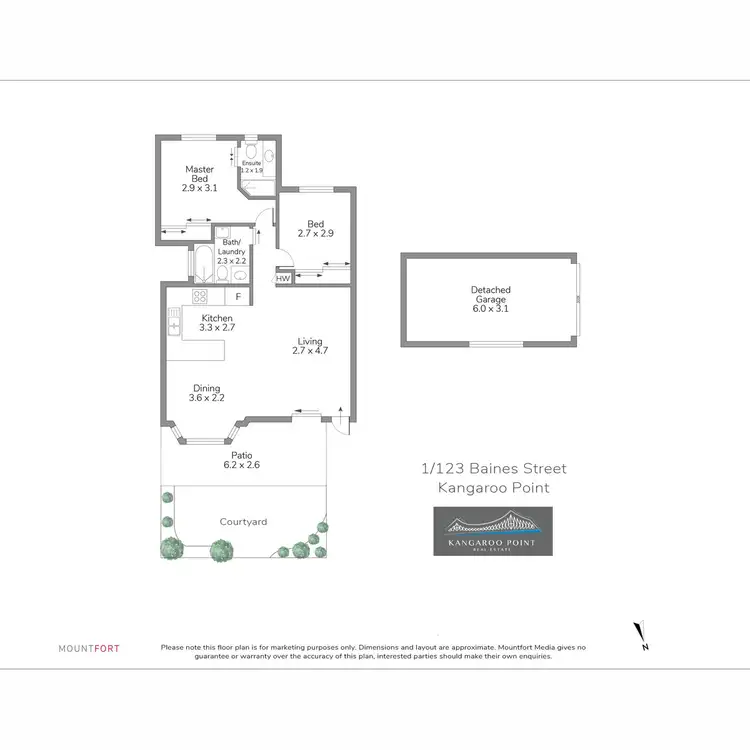 Floorplan of Homely apartment listing, 1/123 Baines Street, Kangaroo Point QLD 4169