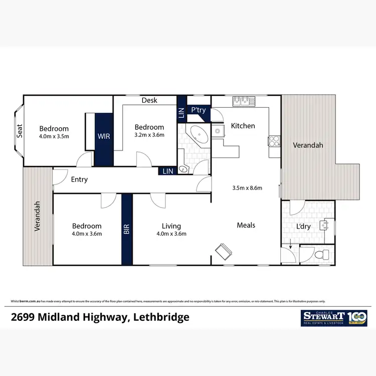 Floorplan of Homely rural property listing, 2699 Midland Highway, Lethbridge VIC 3332