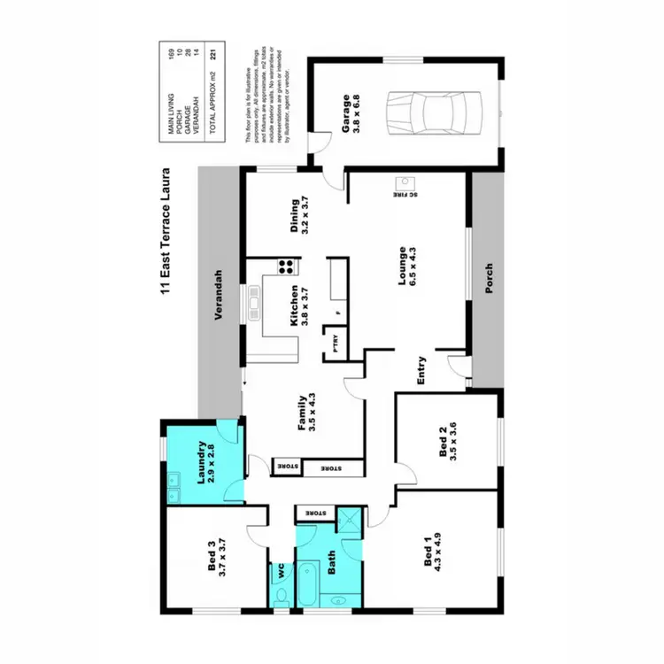 Floorplan of Homely house listing, 11 East Terrace, Laura SA 5480
