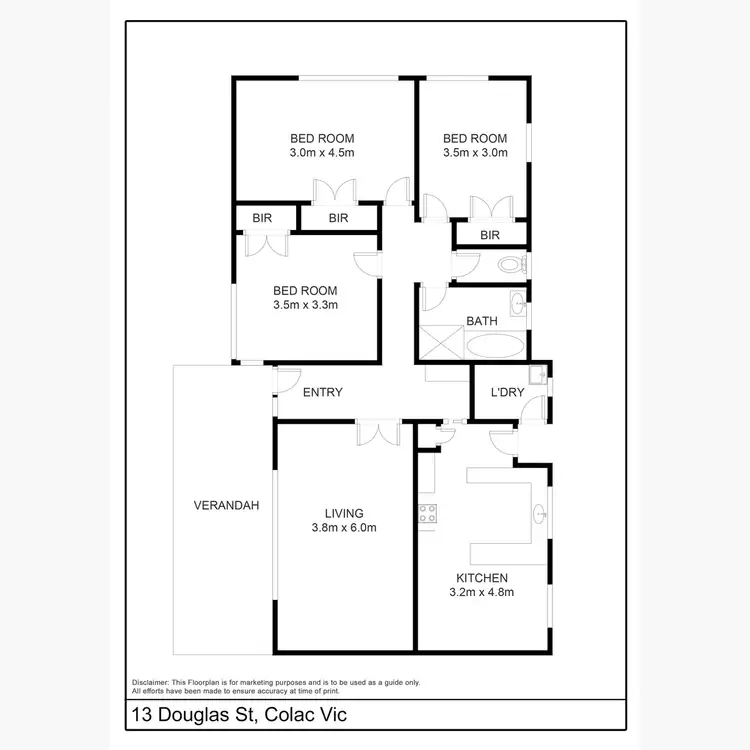 Floorplan of Homely house listing, 13 Douglas Street, Colac VIC 3250