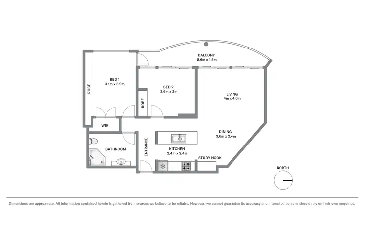 Floorplan of Homely apartment listing, 901/187 Kent Street, Sydney NSW 2000