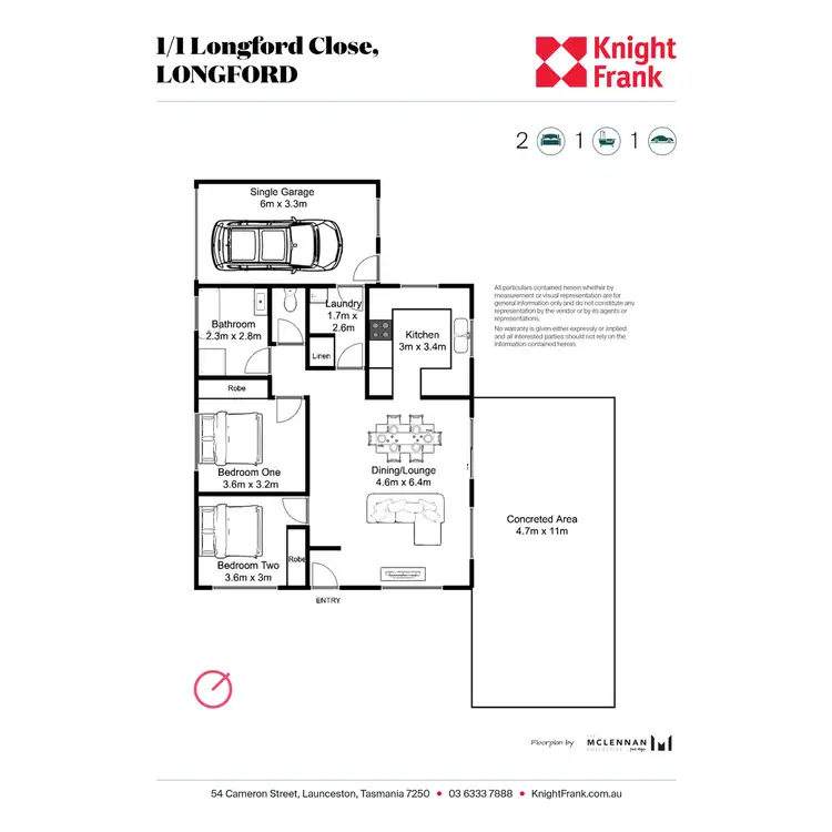 Floorplan of Homely house listing, 1/1 Longford Close, Longford TAS 7301