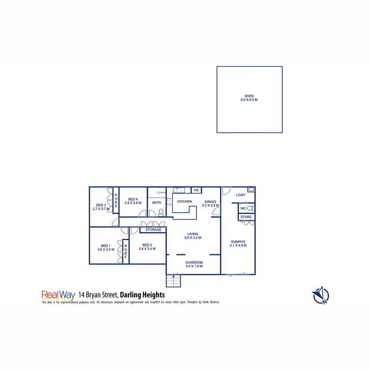 Floorplan of Homely house listing, 14 Bryan Street, Darling Heights QLD 4350