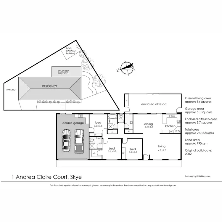 Floorplan of Homely house listing, 1 Andrea Claire Court, Skye VIC 3977