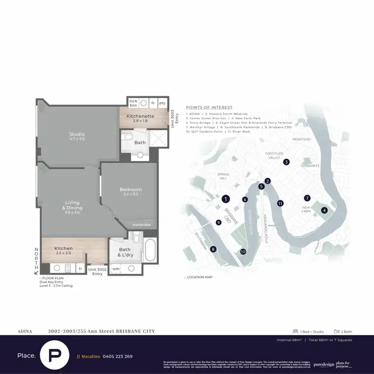 Floorplan of Homely unit listing, 3002 - 3003/255 Ann Street, Brisbane City QLD 4000