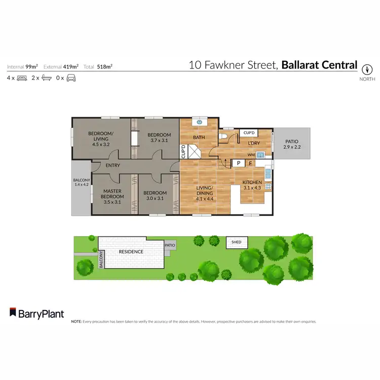 Floorplan of Homely house listing, 10 Fawkner Street, Ballarat Central VIC 3350