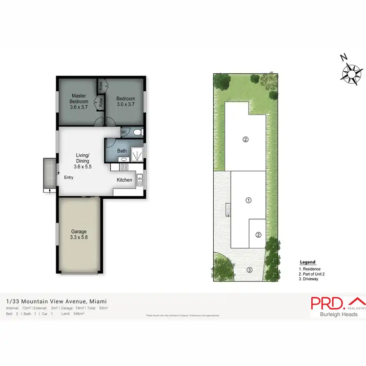 Floorplan of Homely semi-detached listing, 1/33 Mountain View Avenue, Miami QLD 4220