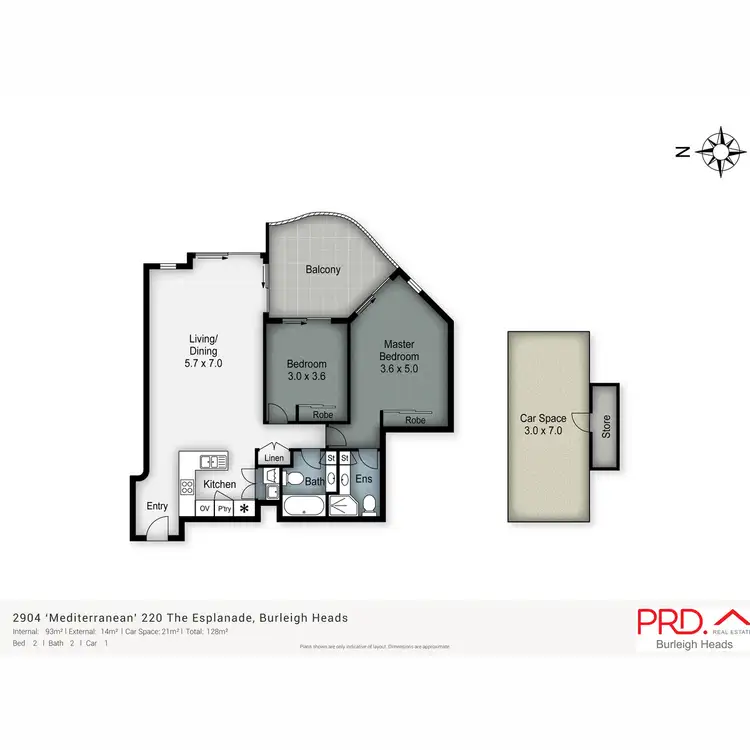 Floorplan of Homely apartment listing, 2904/220 The Esplanade, Burleigh Heads QLD 4220
