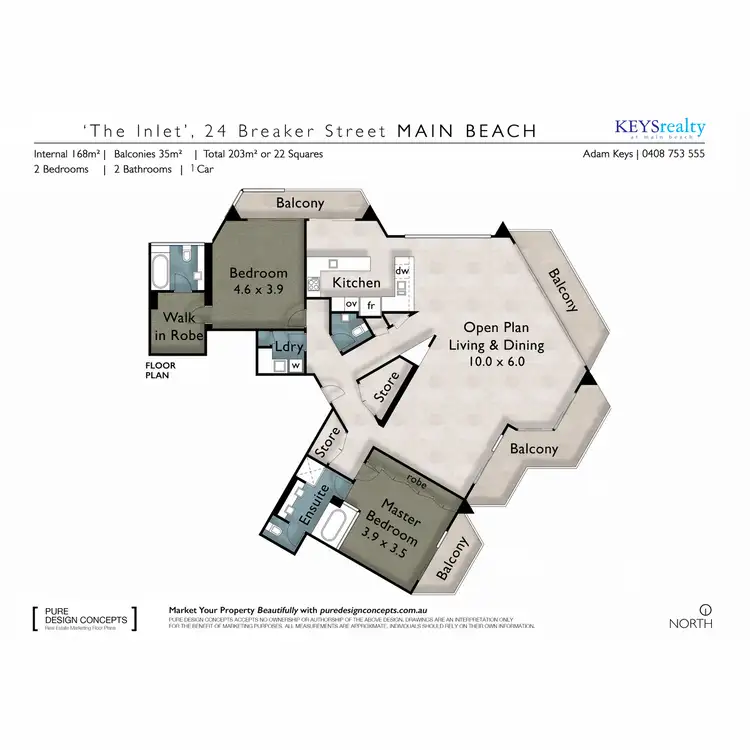 Floorplan of Homely apartment listing, 12C/24 Breaker Street, Main Beach QLD 4217