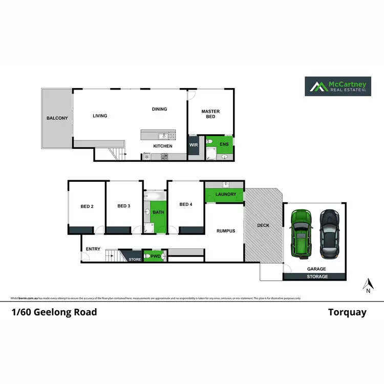 Floorplan of Homely townhouse listing, 1/60 Geelong Road, Torquay VIC 3228