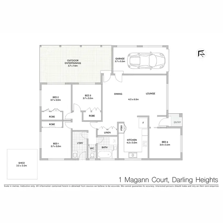 Floorplan of Homely house listing, 1 Magann Court, Darling Heights QLD 4350