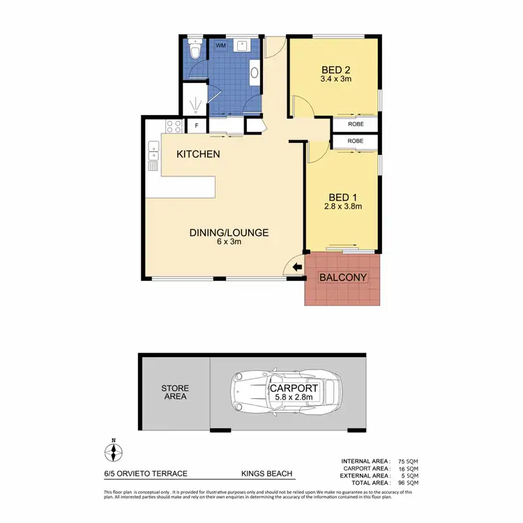 Floorplan of Homely unit listing, 6/5 Orvieto Terrace, Kings Beach QLD 4551