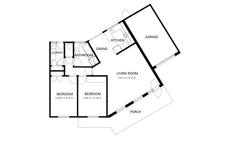 Floorplan of Homely unit listing, 2/10 Chifley Street, Wodonga VIC 3690