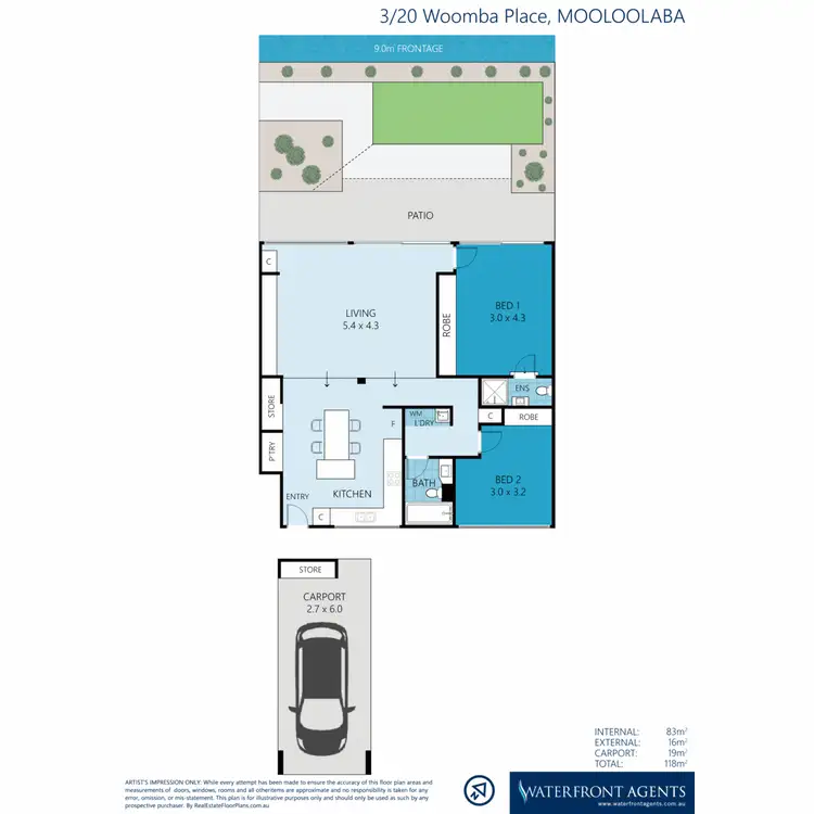 Floorplan of Homely unit listing, 3/20-22 Woomba Place, Mooloolaba QLD 4557