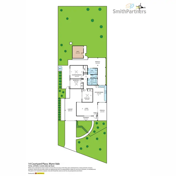 Floorplan of Homely house listing, 14 Courtyard Place, Wynn Vale SA 5127