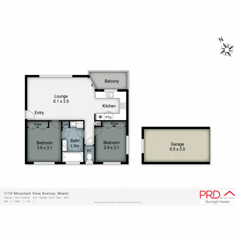 Floorplan of Homely unit listing, 7/10 Mountain View Avenue, Miami QLD 4220
