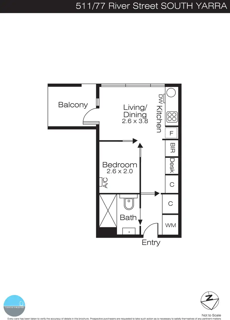 Floorplan of Homely apartment listing, 511/77 River Street, South Yarra VIC 3141