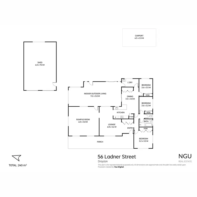 Floorplan of Homely house listing, 56 Ladner Street, Drayton QLD 4350