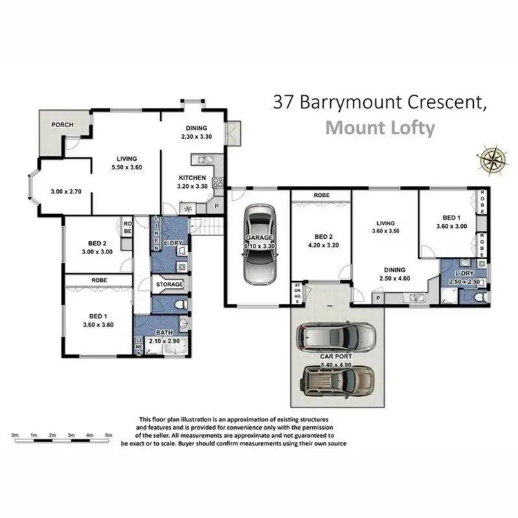 Floorplan of Homely semi-detached listing, 37 Barrymount Crescent, Mount Lofty QLD 4350