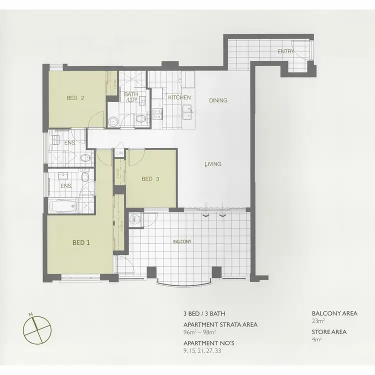 Floorplan of Homely apartment listing, 33/52 Wickham Street, East Perth WA 6004