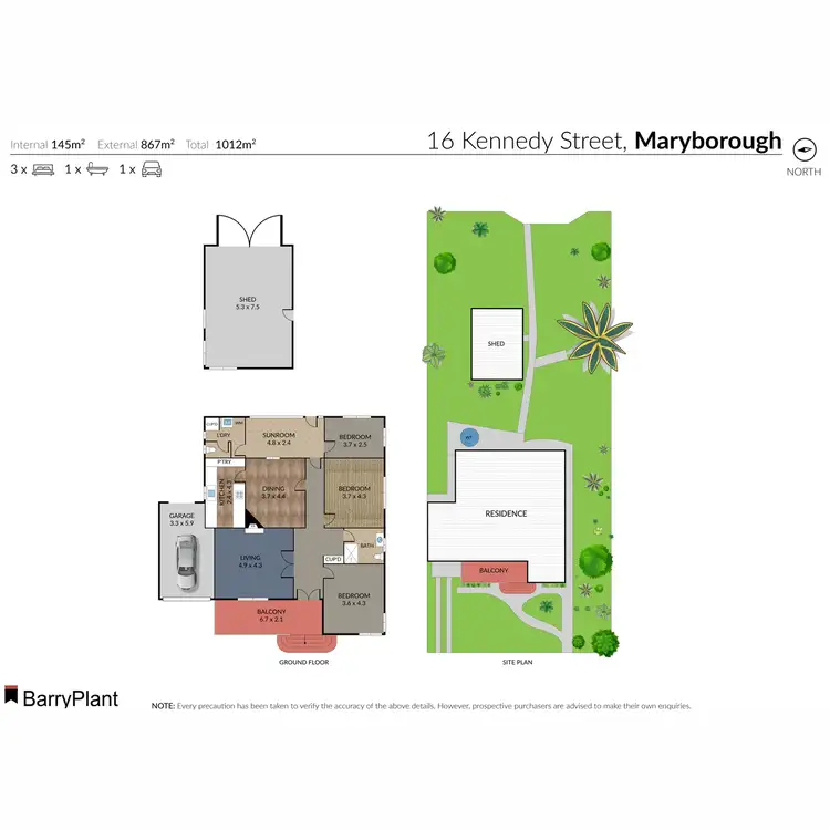Floorplan of Homely house listing, 16 Kennedy Street, Maryborough VIC 3465