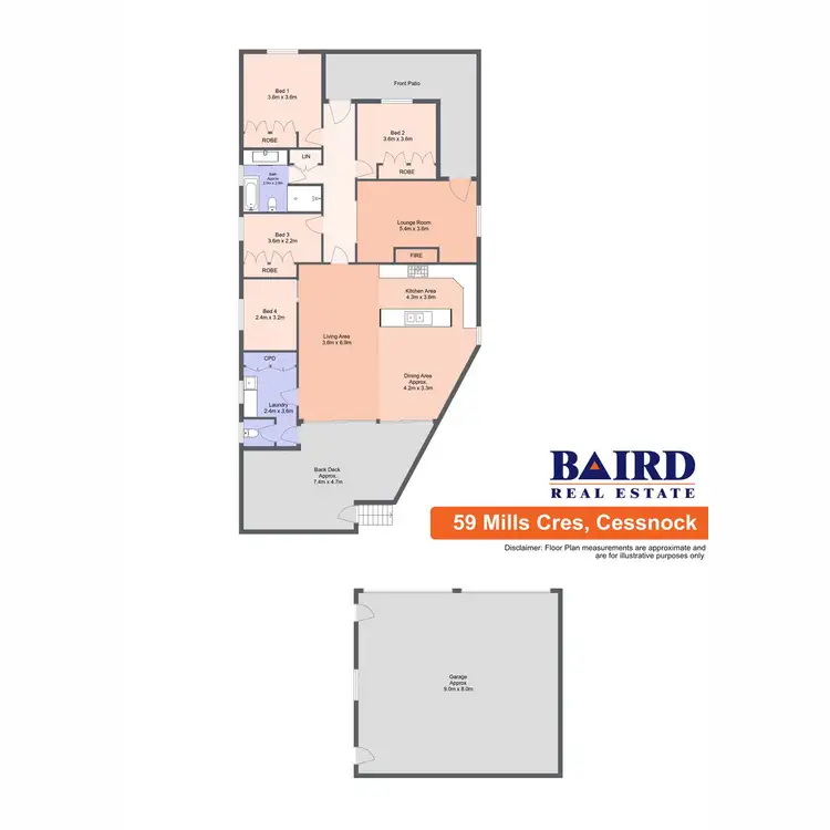 Floorplan of Homely house listing, 59 Mills Crescent, Cessnock NSW 2325