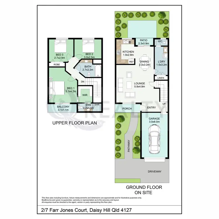 Floorplan of Homely townhouse listing, 2/7 Farr Jones Court, Daisy Hill QLD 4127