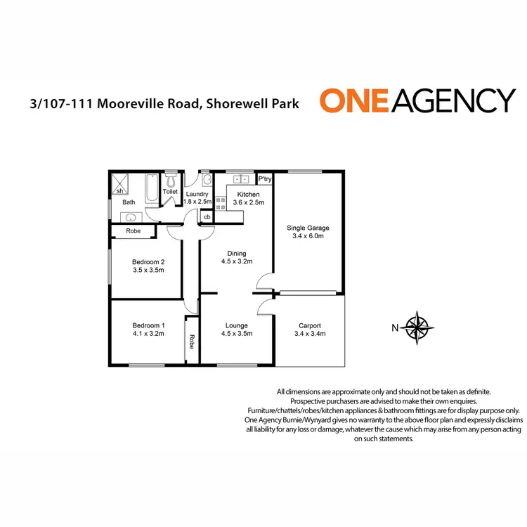 Floorplan of Homely unit listing, 3/107 - 111 Mooreville Road, Shorewell Park TAS 7320