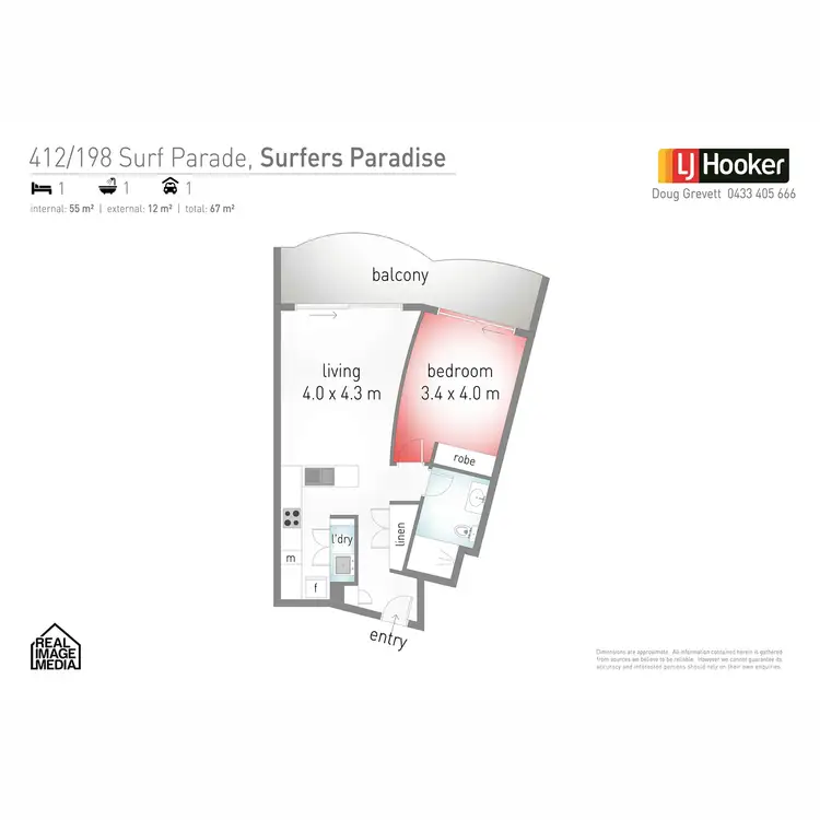 Floorplan of Homely apartment listing, 412/9-21 Beach Parade, Surfers Paradise QLD 4217